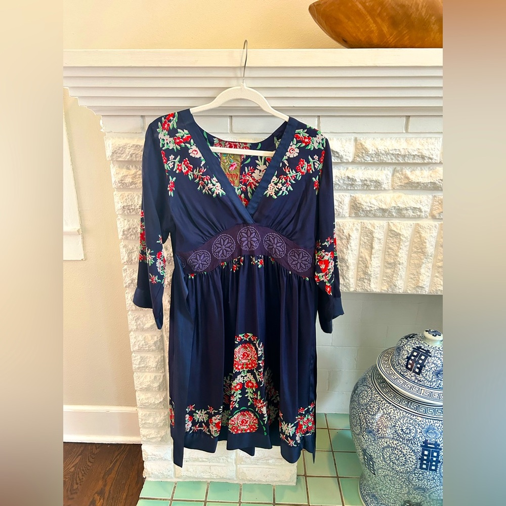 Johnny Was Silk Dress-kimono style